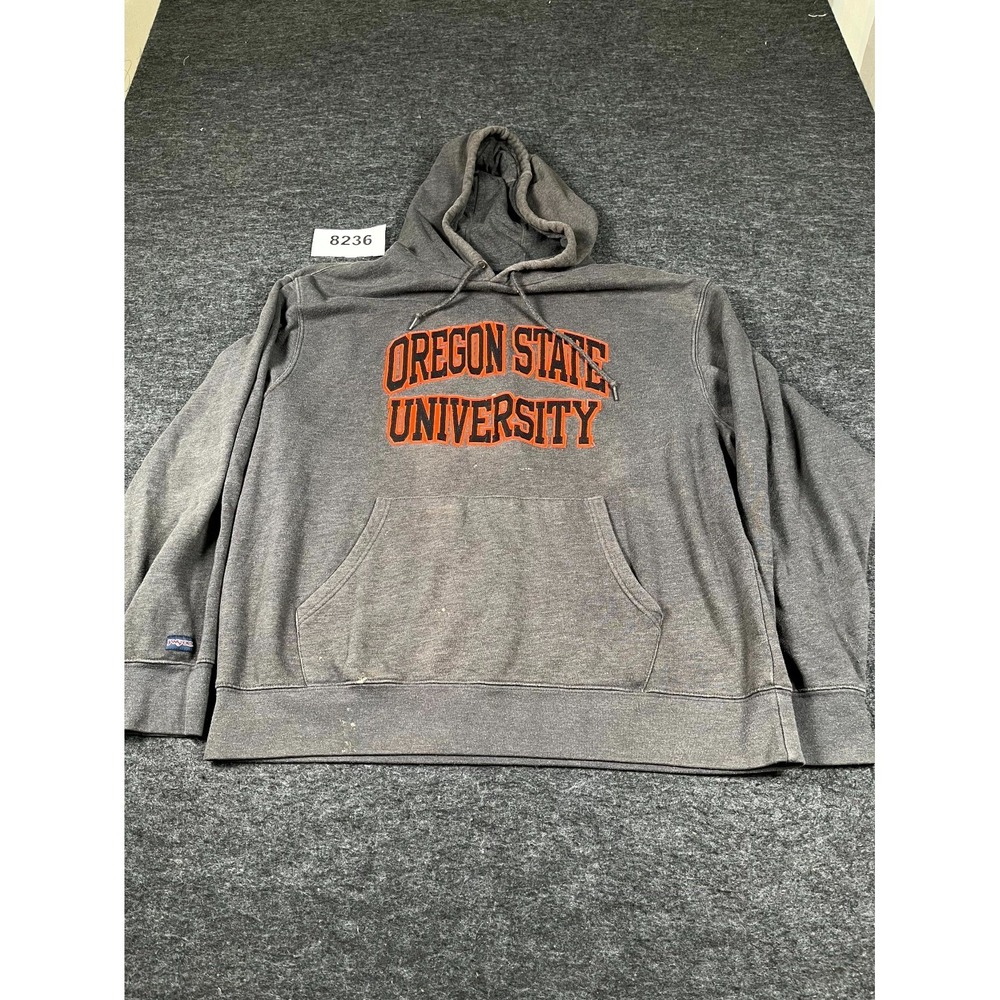 JanSport Oregon‎ State University Hoodie Mens Large Gray Fleece Cotton FLAWED